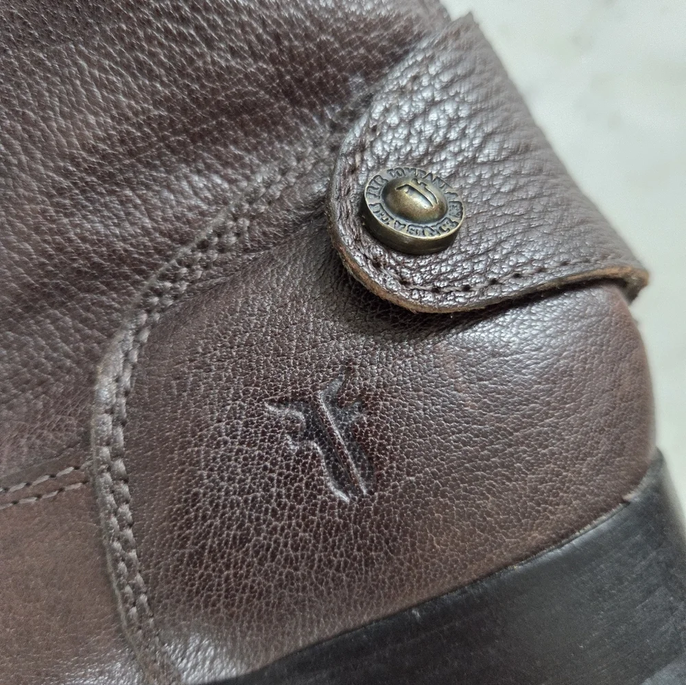 Frye Melissa Brown Leather Knee High Rear Zip Riding Boots 76430 Women’s SZ 7B m